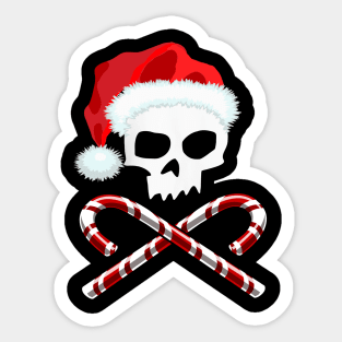 Santa Skull & Candy Canes Sticker